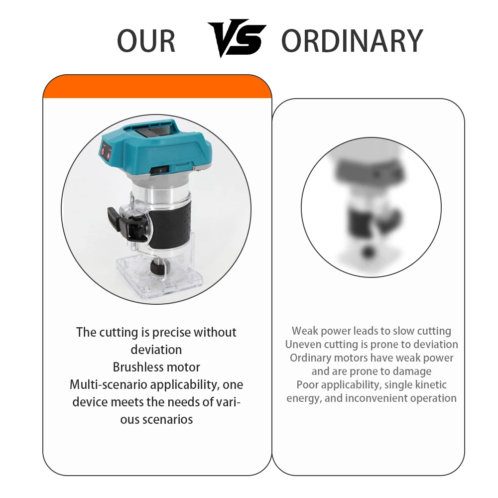 Mamidw Borstelloze Draadloze Router Trimmer Frezen Graveermachine voor Makita 18V Batterij Houtbewerking DIY Tool