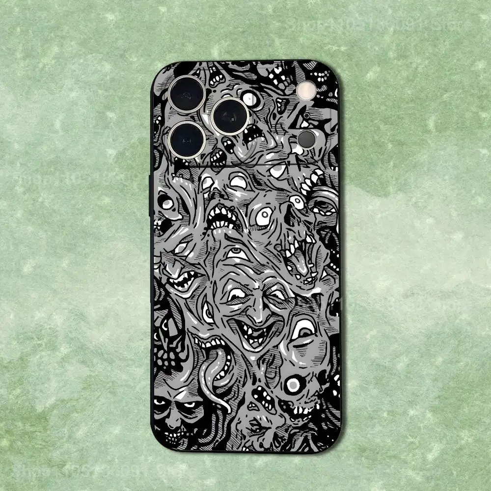 Funda de teléfono con cartas de Tarot Art Belief Fear para iPhone 14,13,17,12,11,16,15,Plus,Pro Max,XS,X,XR,SE,Mini, funda negra de silicona suave