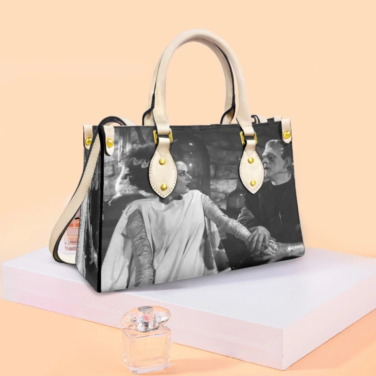 Bride of Frankenstein Pattern Woman's Leather Crossbody Bag Large Capacity  Handbag Casual for Ladies Elegant Totes New Fashion