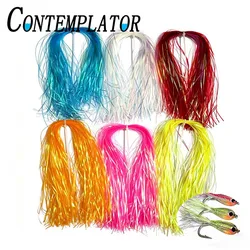 7 colores, 1 bolsa, atado de moscas, Gliss'n Glow, materiales Flash iridiscentes, patrones de trucha, hebras de Flash corrugadas de 1mm, escamas de peces sitmulating