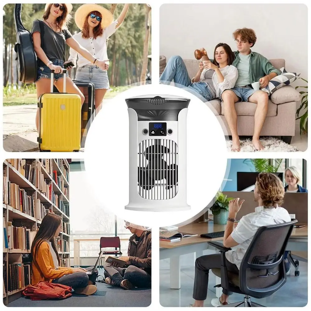 3 Speed Portable Air Cooler Low Noise Operation Silent Timer Electric Fan Small Size Spray Humidification Cooling Fan