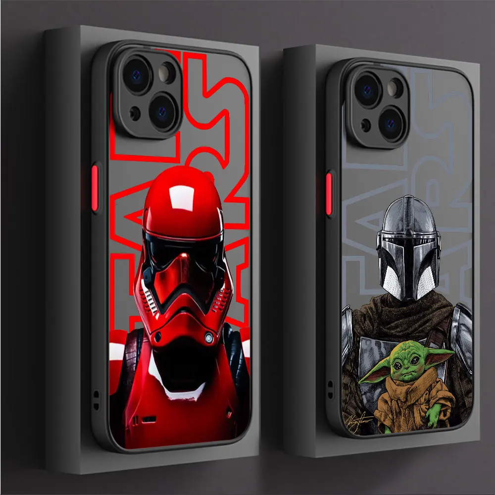 Funda Cases Case for iPhone XS 11 Pro 14 Plus XS MAX 15 Pro Max 7 8 12 SE XR 13 Mini 12 Luxury Cover Star Mandalorians W-Wars