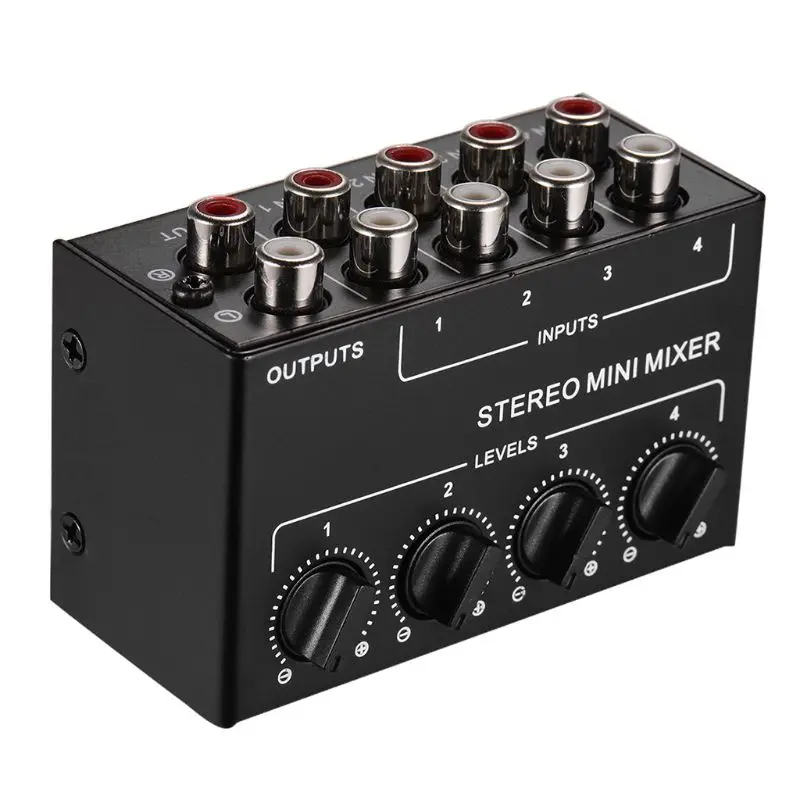 CX400 Mini Passive สเตอริโอมิกเซอร์ Rca 4-Channel Passive Mixer ขนาดเล็ก Mixer สําหรับ KTV Home Stage สเตอริโอเพลง Drop Shipping