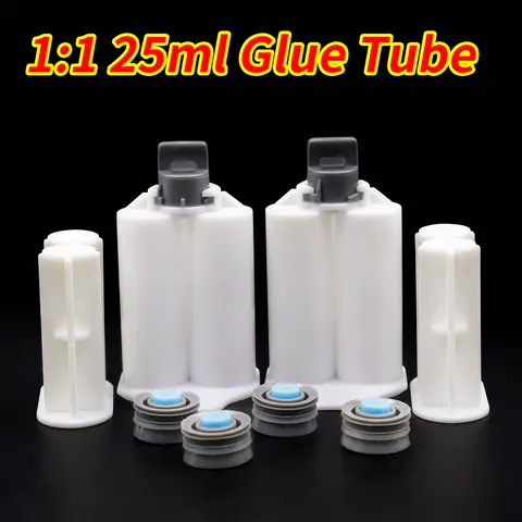 빈 더블 배럴 주사기, 1:1 혼합 비율, 2 개의 씰링 피스톤 및 2 개의 수동 푸시 로드, 25ml AB 고무 호스, 1 세트, 2 개 빈 더블 배럴 주사기, 1:1 혼합 비율, 2 개의 씰링 피스톤 및 2 개의 수동 푸시 로드, 25ml AB 고무 호스, 1 세트, 2 개