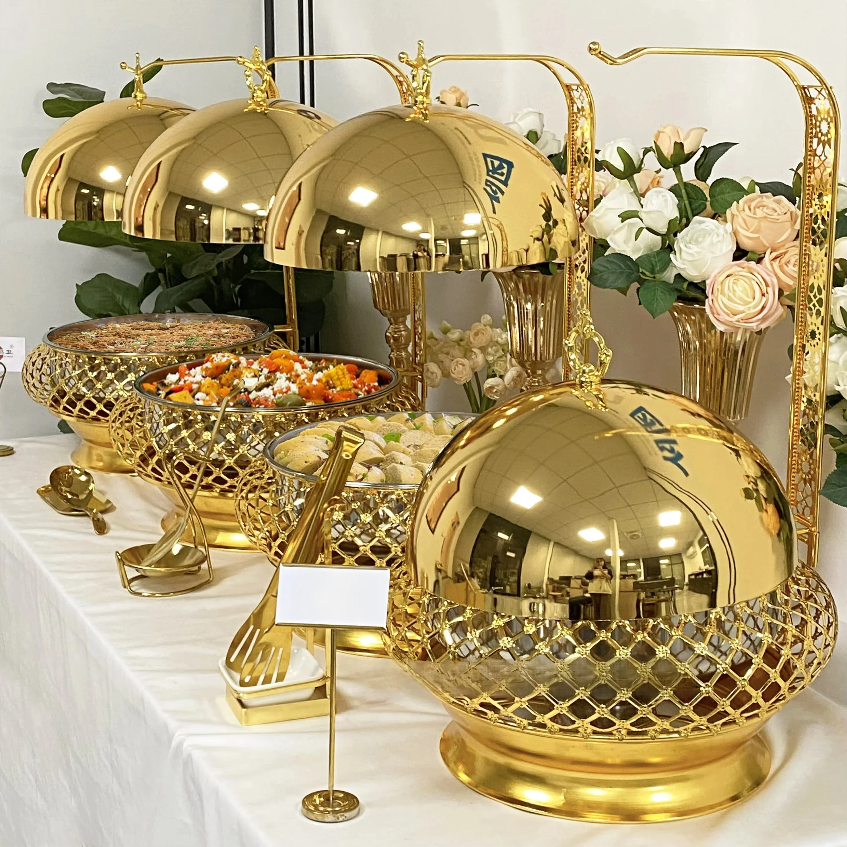 

Wedding party supply hot pot buffet warmer catering stainless steel hanging hot pot factory