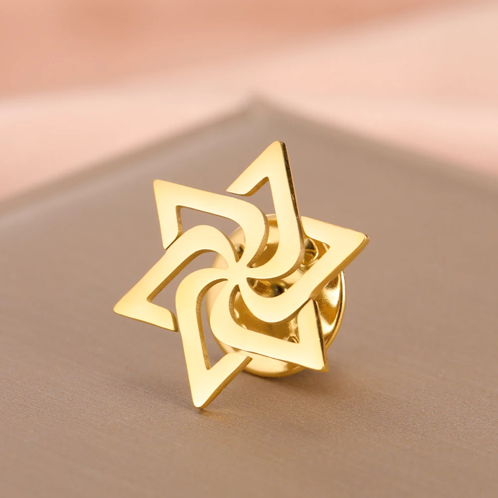 Dawapara Spiral Judentum Davidstern Brosche Pins Hexagramm Wirbel Raelian Unendlichkeitssymbol Edelstahl Schmuck – Detail 8