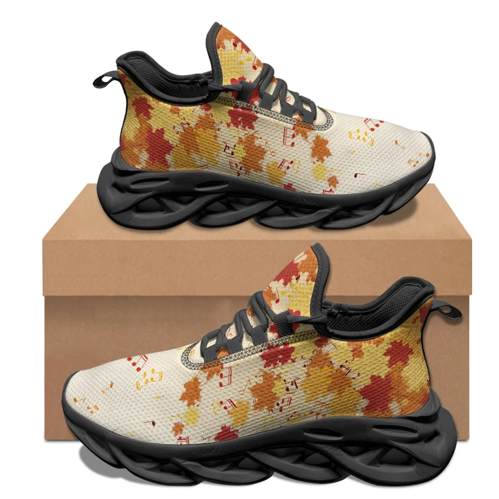PENSTROLL PENSTROLL Maple Leaf Music Note Mens Fashion Sneakers, Mesh Shoes for Students and Work, Fall Fashion 2026 All Season
