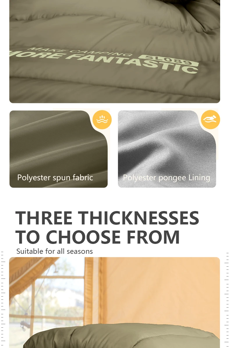 BISINNA 2-Personen-Campingschlafsack, tragbarer Winterschlafsack für vier Jahreszeiten, für Outdoor-Camping, Reisen, Wandern – Detail 6