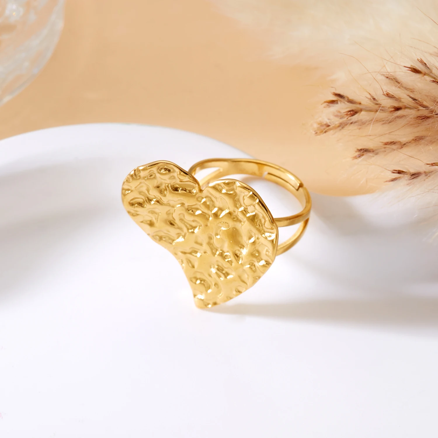 Edelstahl-Ringset im Luxus-Stil mit verstellbaren Blumen- und Seesternmotiven für Damen, stapelbar, für Urlaub am Meer, Party-Schmuck-Accessoires – Detail 8