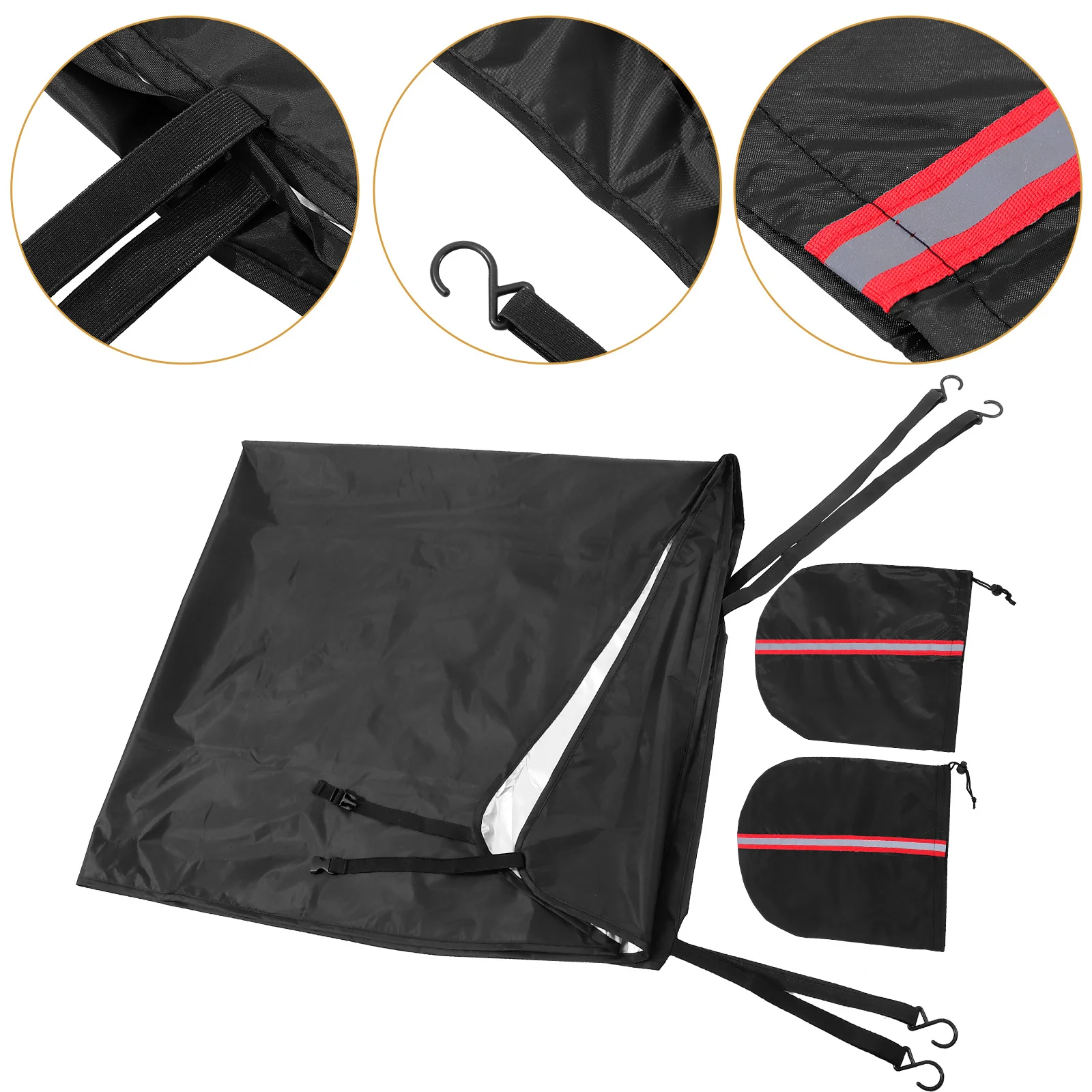 

3Pcs Car Windshield Cover Snow Frost Rainproof 205x150cm Universal Anti Uv Sun Shield Rearview Mirror Covers Car Snow Cover