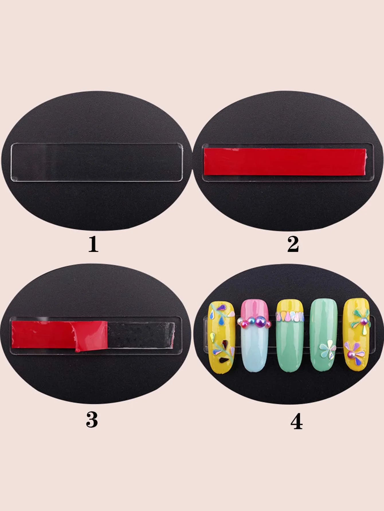 1 bis 5 Rollen doppelseitiges rotes Klebeband für Nägel, starker Acrylkleberstreifen für Nagelverlängerungen, DIY-Maniküre-Werkzeuge – Detail 10