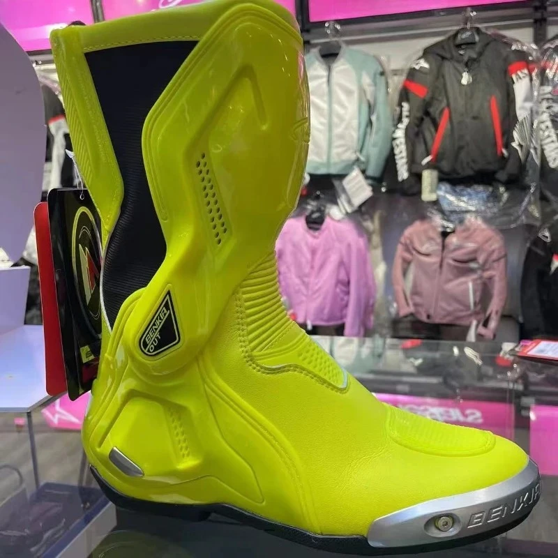 Motorcycle Riding Boots Men's Cowhide Waterproof Mid-Calf Boot for Riding Perfect Motocross Motorbike Bota for All Seasons