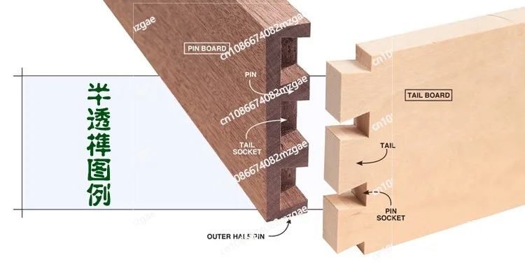 

300 мм/12 дюймов Деревообрабатывающий станок для соединений «ласточкин хвост» с приспособлением для соединений «ласточкин хвост», портативный полуавтоматический литой инструмент для врезки пазов, столярный инструмент
