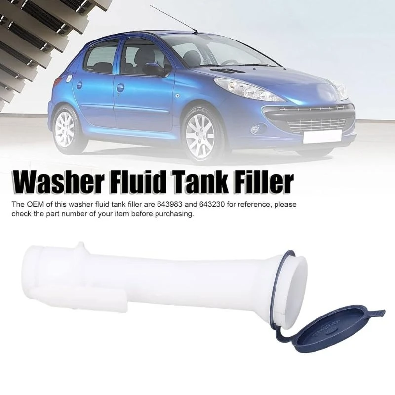 High Capacity Washer Fluid Filler Neck Ergonomic Grip Designs Washer Replacement Tube 643983 for Vehicle 206 207