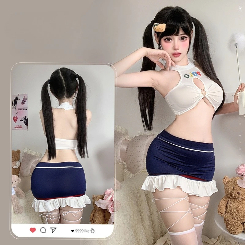 

Sexy Schoolgirl Costumes Sexy Role Play Uniform Erotic Costumes Naughty Lingerie Set Anime Cheerleading Role Play Bed Temptation