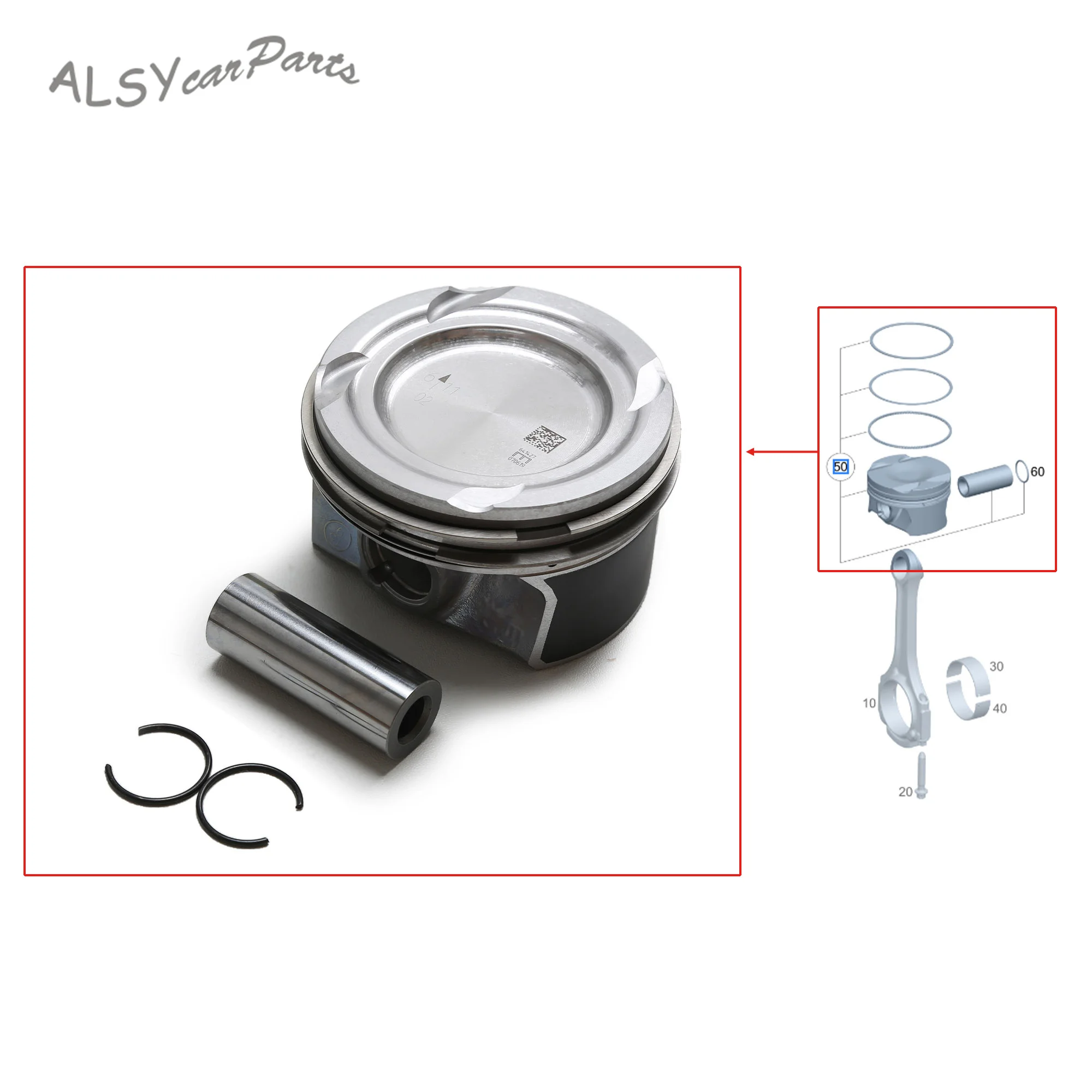 

Automotive Engine Piston Assembly A2560300900 for BZ M256.930 3.0T AMG GT E-Class GLE Maybach S-Class Maybach