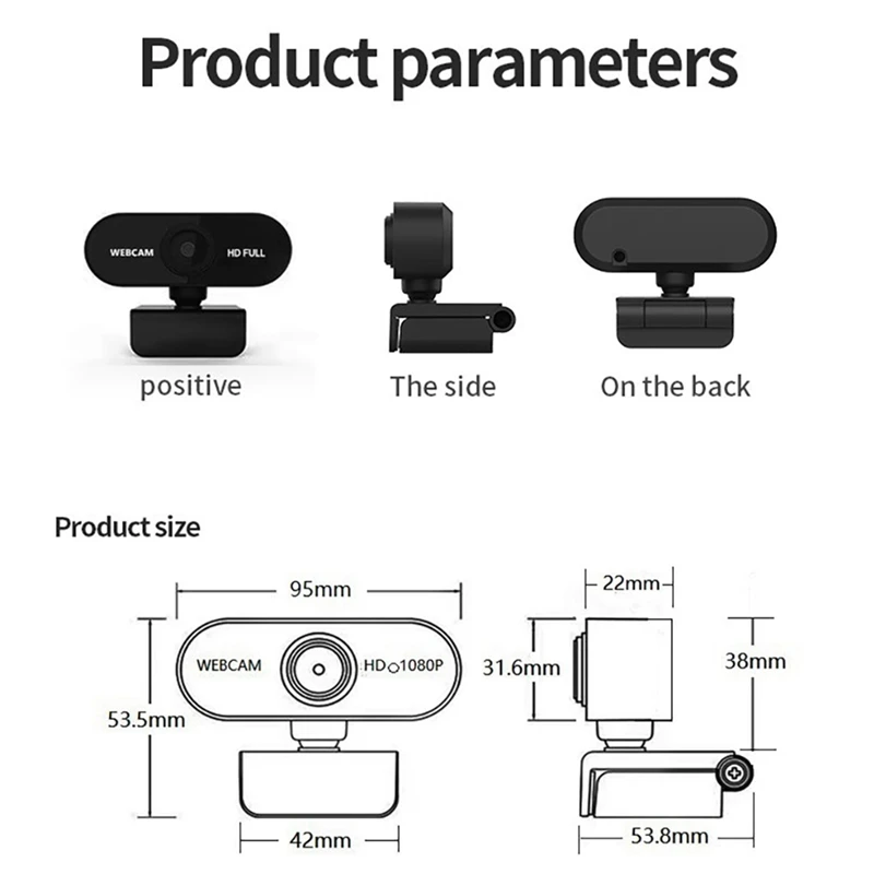 B03B-Webcam 1080P Mini Camera Camera PC Laptop Video Recording Camera