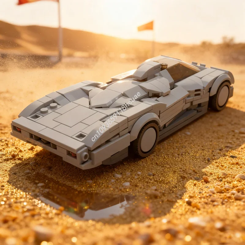 

370 деталей MOC: Модель Oldsmobile Aerotech City Champions, строительные блоки, архитектурный конструктор, творческий подарок на Рождество, игрушка-конструктор на день рождения