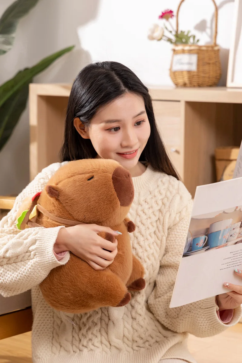 Muñeco Kapibara de peluche, almohada, muñeco colgante de capibara, muñeco de trapo, Kapi, círculo de regazo, regalo divertido, abrazo para estudiantes y niños relleno