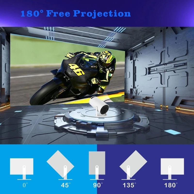 Интеллектуальный AN11 Projector 4K Resolution 2.69INCH Wireless BLE5.0 Двойной диапазон Wi -Fi6 Home Theatre Streaming Device