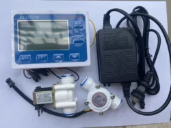 3/8 ”Flow Sensor+Flow Meter Controller LCD Display+Soleniod Valve + Power Charger