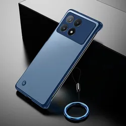 For Xiaomi Poco F6 Pro Poco X6 Pro 5G Luxury Ultra Thin Frameless Case Matte TPU+PC Protective Black Blue Clear Shell With Ring