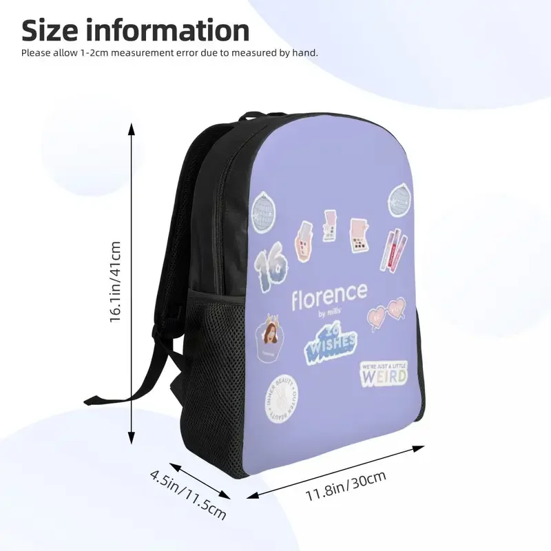 Florence By Mills Plecak dla mężczyzn i kobiet Wodoodporny plecak szkolny z nadrukiem Bookbags