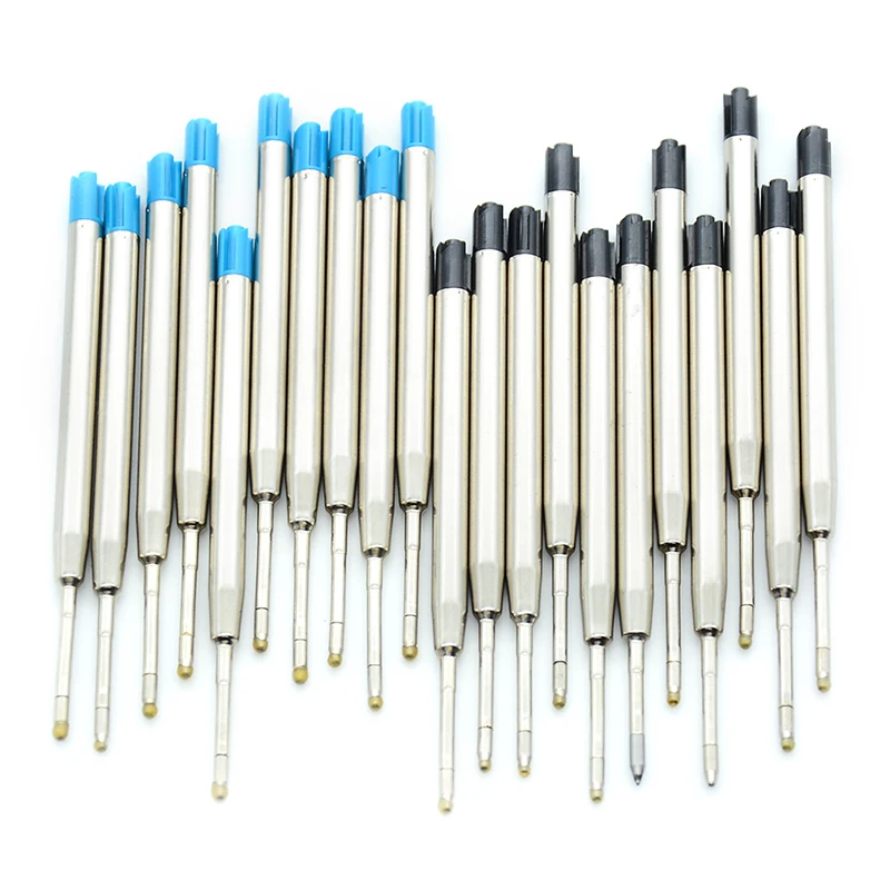 10Pcs 98mm Schwarz Blau Metall Kugelschreiber Refill Für Schule Büro Geschenk Stift Hotel Business Nib Medium