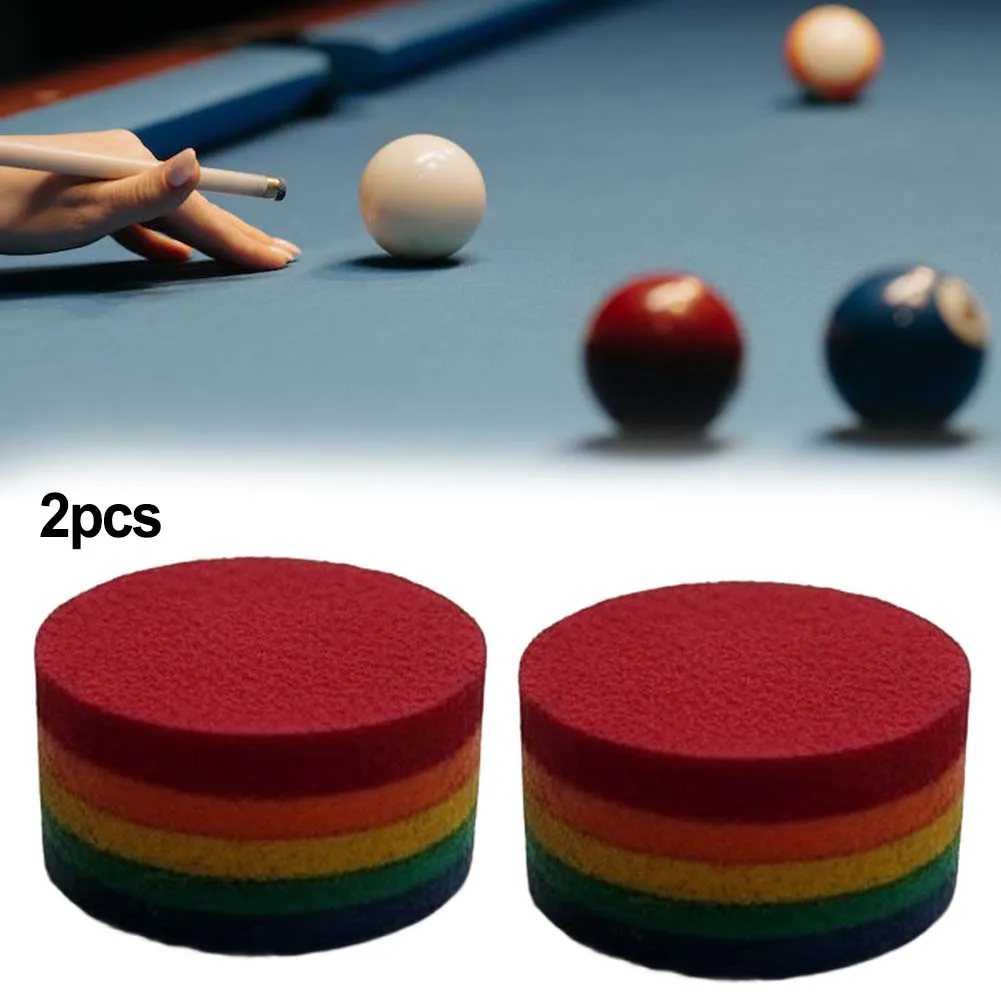 

Leather Pool Cue Tips 14mm 2pcs with 6-Layer Pressed Design for Snooker Cue Repair Medium Hardness for Stable Control