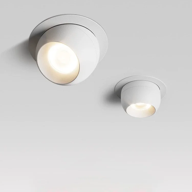 Round 355 Angle Rotate Dimmable LED COB Recessed Downlight 7W 9W 12W Ceiling Spot Light Pic Background For Indooor Living Room