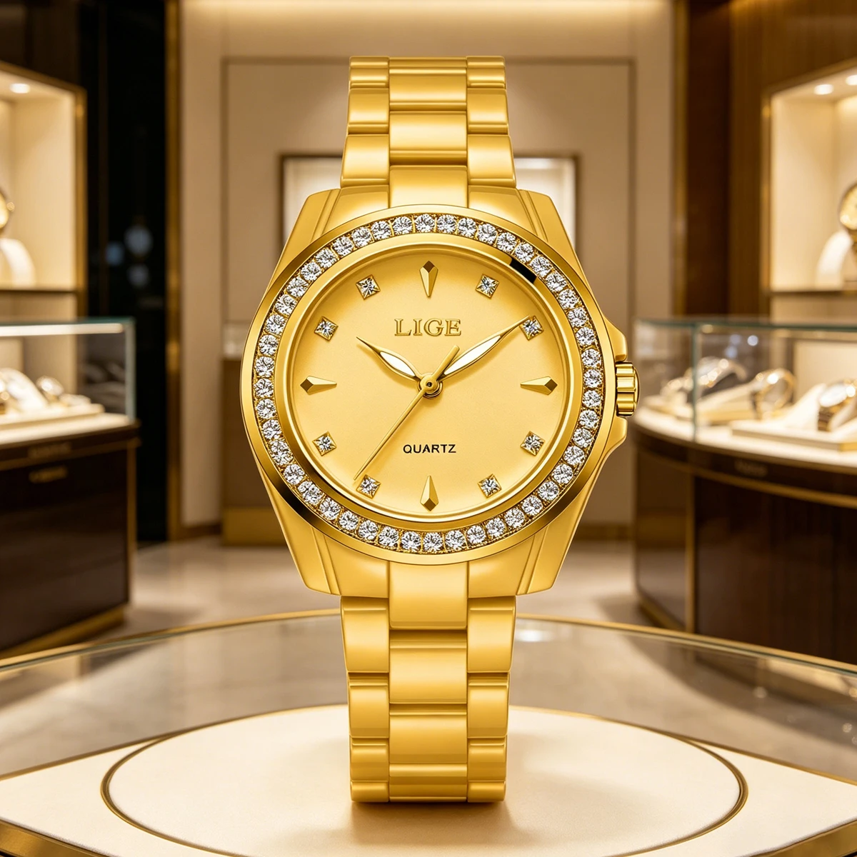 LIGE Elegant Women Watches Luxury Ladies Fashion Brand Wristwatch Quartz Movement Stainless Steel Gifts for Female Girlfriend