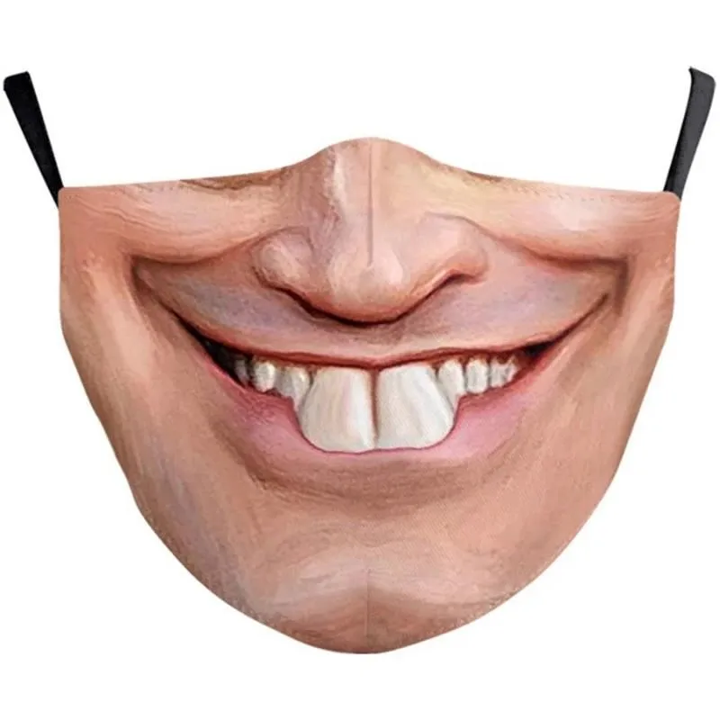 Neue Mundmasken für Erwachsene, komisch bedruckt, Baumwollmischung, Gesichtsausdrücke, modische Gesichtsschutzmaske, Halloween-Versorgung – Detail 7