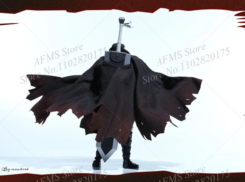 SHF 1/12 Scale Collectible Figure Black Swordsman Cloak Imprint Warrior Dolls Cape Combat Clothes Fit 6