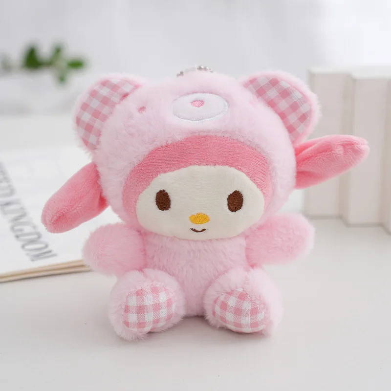 Kawaii سانريو كورومي مرحبا كيتي بلدي ميلودي سينامورول ألعاب من نسيج مخملي عروسة كارتون حقيبة سلسلة مفاتيح ديكور قلادة لعبة فتاة الاطفال هدية عيد الميلاد