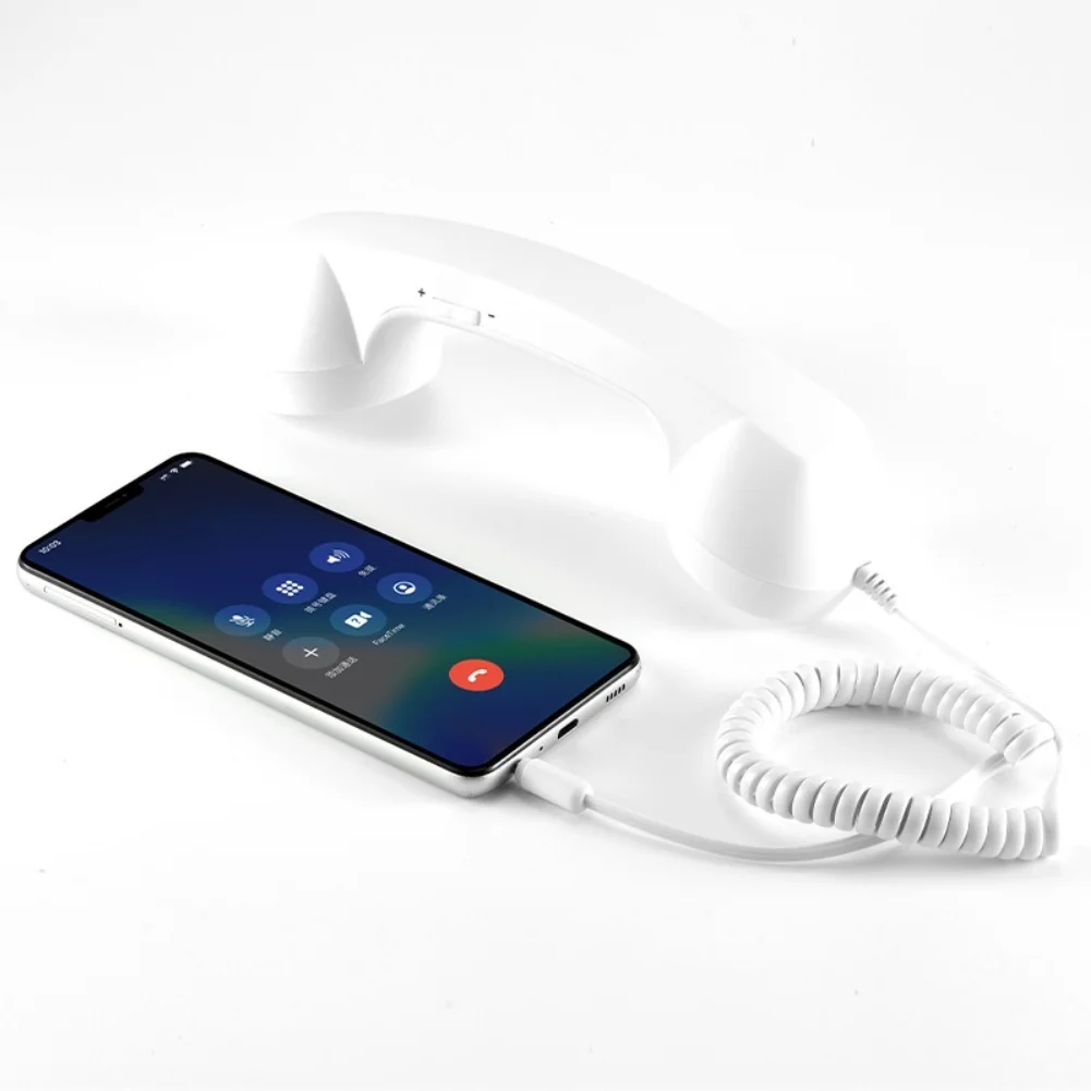 Lightweight Wired Retro Telephone Handset Handheld For Type-C 3.5mm Wired Microphone Handset Accessories