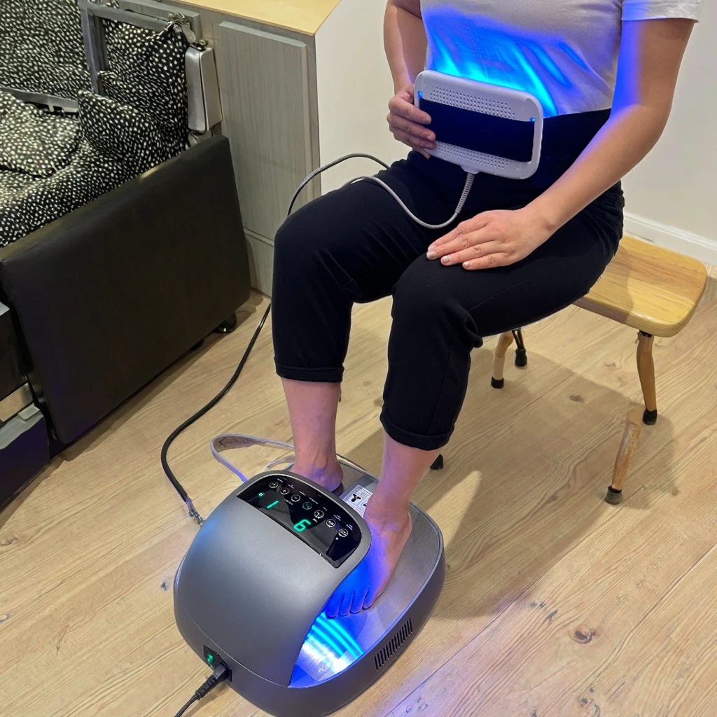 

2025 Flagship Version Terahertz Foot Care Health Massager Plasma Function Foot Pain Relief Red and Blue Light Meridian Massage