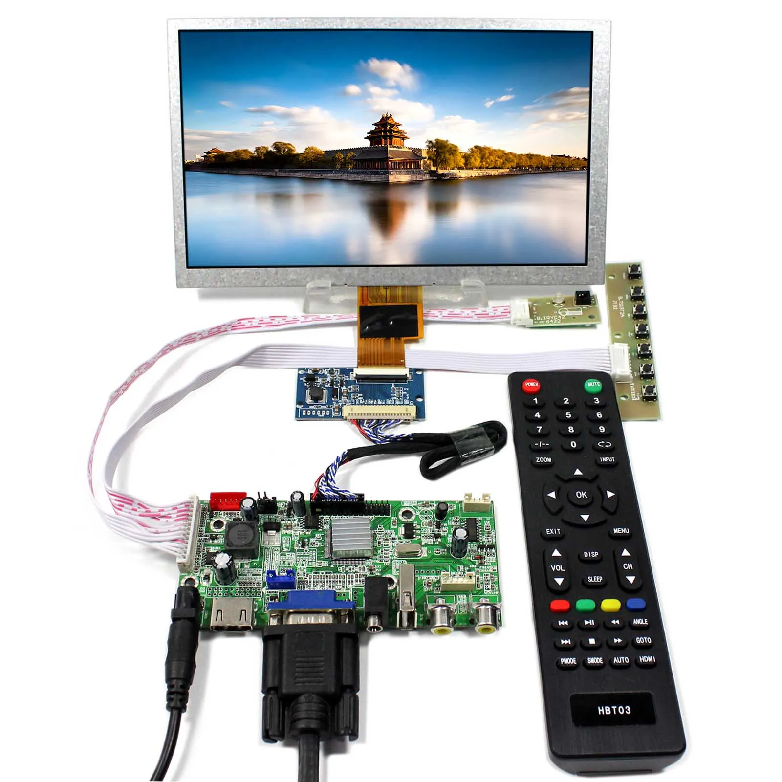 H DMI VGA AV Audio USB LCD Controller Board With 8inch 1024x600 ZJ080NA-08A LCD Panel