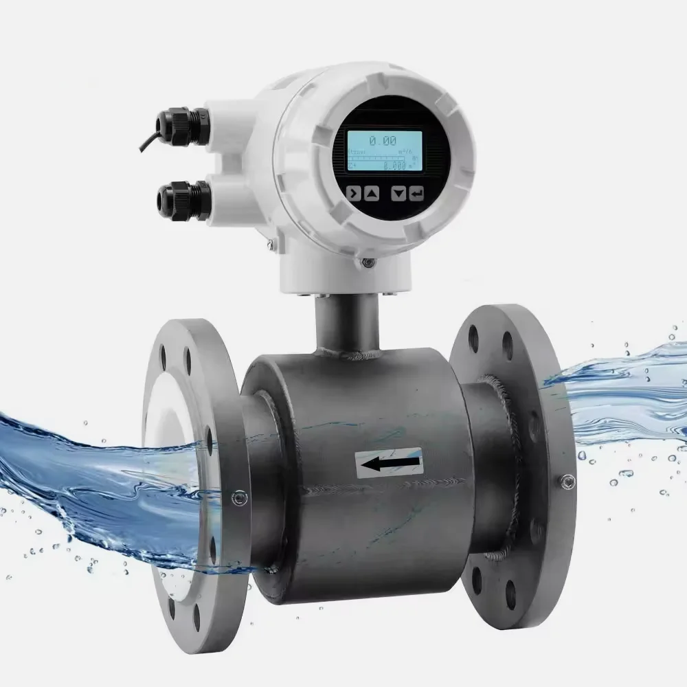 3-3000mm Digital Display Sanitary Wastewater Acid Milk Sewage Water Electric Magnetic Flow Meter