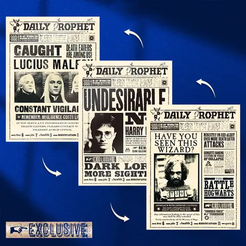 असली हैरी पॉटर रैस्टर पोस्टर, पैगंबर वांटेड पोस्टर, सीन पोस्टर, मूवी रेस्टोरेशन मल्टी सीन ग्रेडिएंट पोस्टर 8 best sales हैरी पॉटर गैजेट - №5