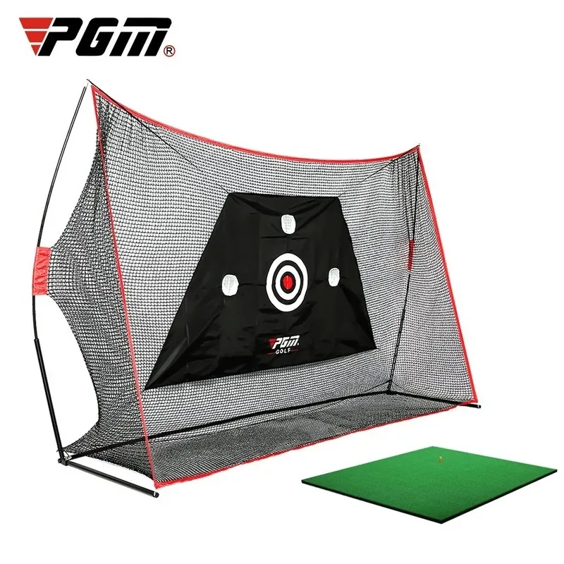 PGM 3m Big Golf Net Trainer Set Holder Shelf Indoor Outdoor Multi-function Swing Cutting Chipping Practice Accessories LXW023