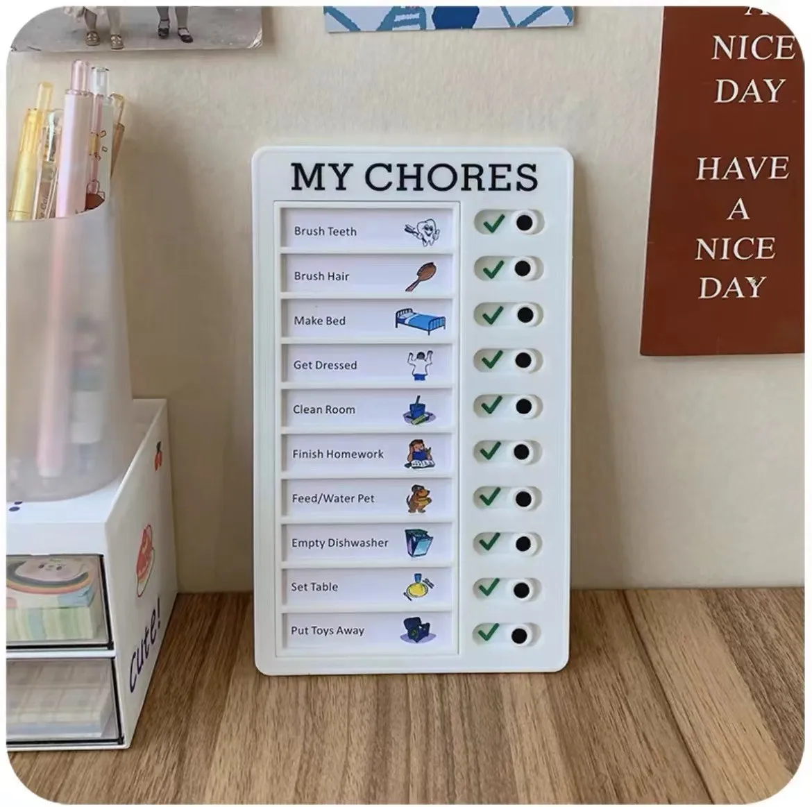 2pcs Holiday self-discipline household chore list, used for daily affairs planning and study schedule.