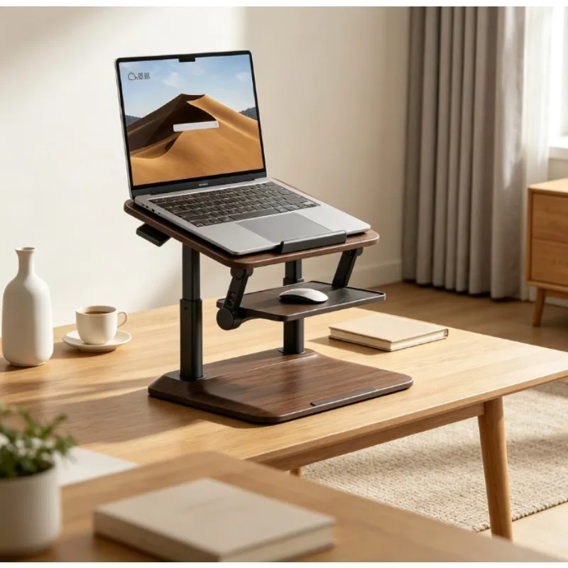 Adjustable Laptop Desk Riser,Height Adjustable Stand for Monitor Mouse,Ergonomic Desk for Home Office Sitting or Standing,Steel