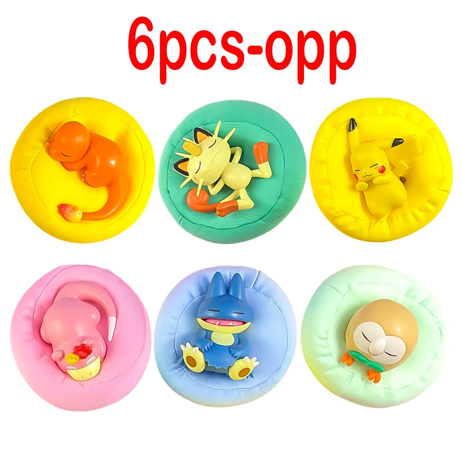 Anime Pokémon Blind Box Modellfigur 1-12 Stück Pikachu Schlaf-Serie Innenraumfigur Schlafende Position Spielzeug Geschenk für Freunde