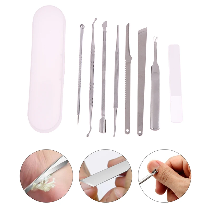 

8Pcs Ingrown Toenail Pedicure Tool Kit Nail Manicure Kit For Dead Skin And Calluses Stainless Steel Nail Care For Senior Adult