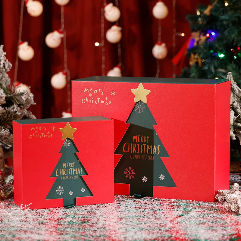 

New Christmas Gift Box Red Double Door Christmas Eve Gift Box Gift Packaging Box