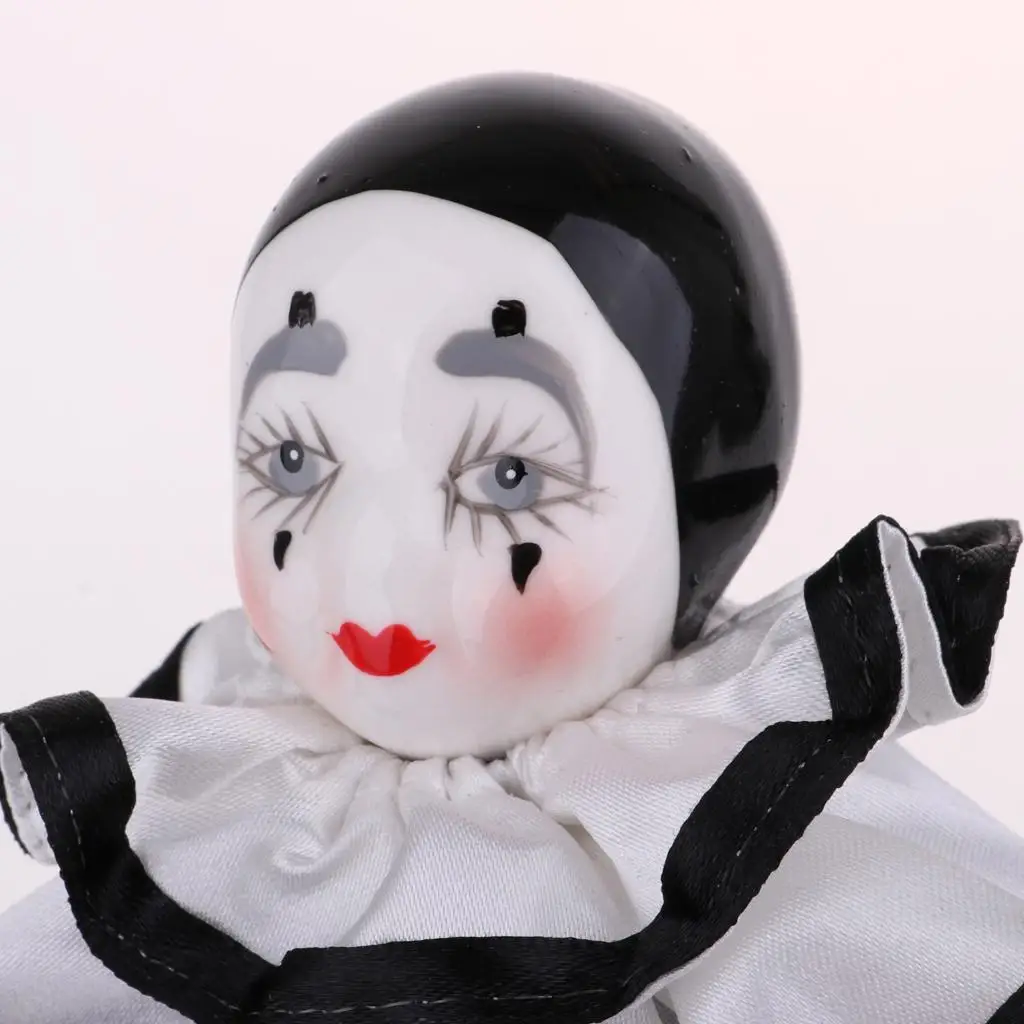 15inch Porcelain Teardrop Clown Doll Wearing Outfits, Funny Harlequin Doll, Props, Halloween Decor