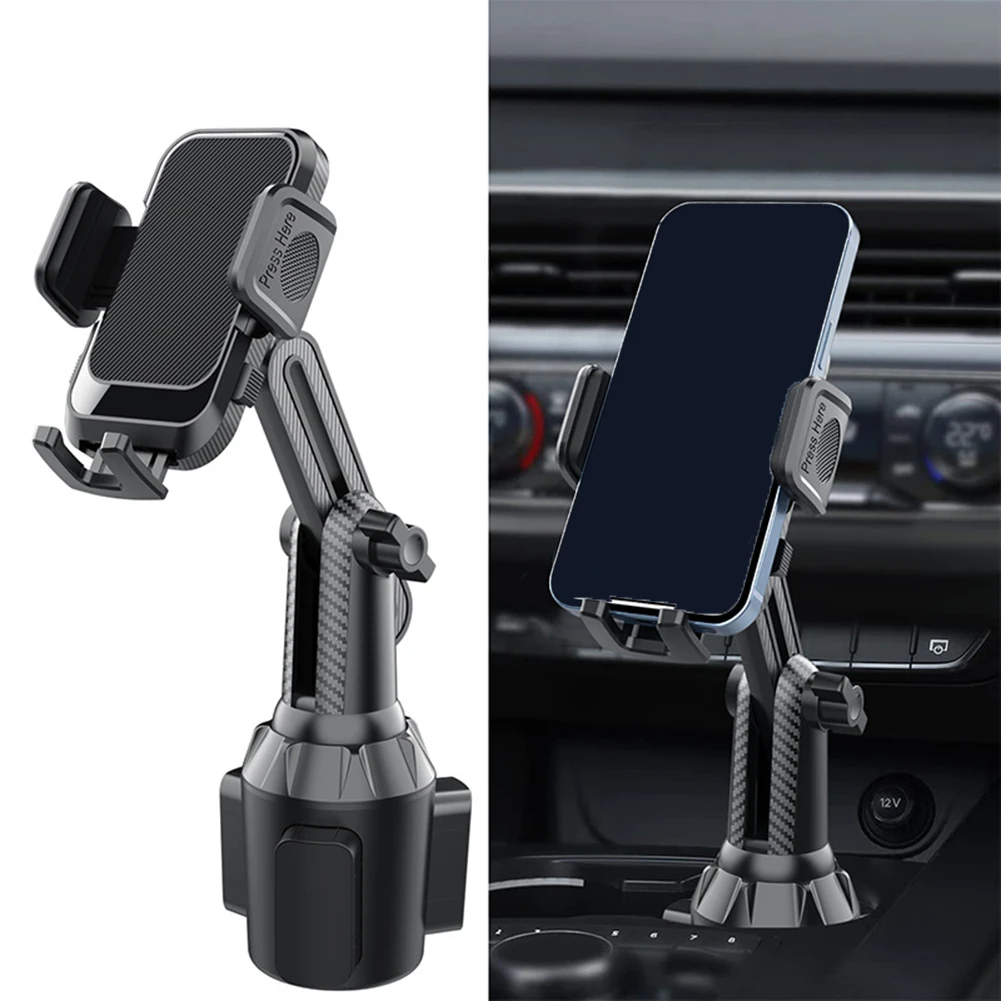 Support de téléphone pour porte-gobelet en ABS avec fonction de rotation complète et ergonomique pour un maintien stable des accessoires intérieurs automobiles