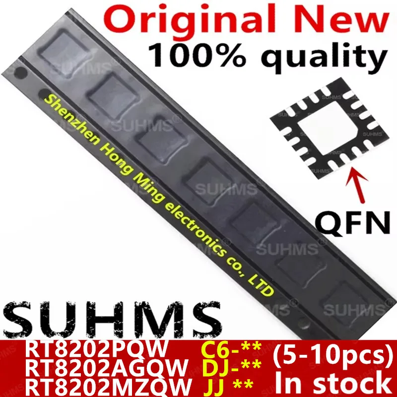 (5-10piece)100% New RT8202AGQW RT8202APQW (DJ-BM DJ-..) RT8202MGQW RT8202MZQW (JJ=EH JJ=..) RT8202PQW (C6-.. C6=..) QFN-16