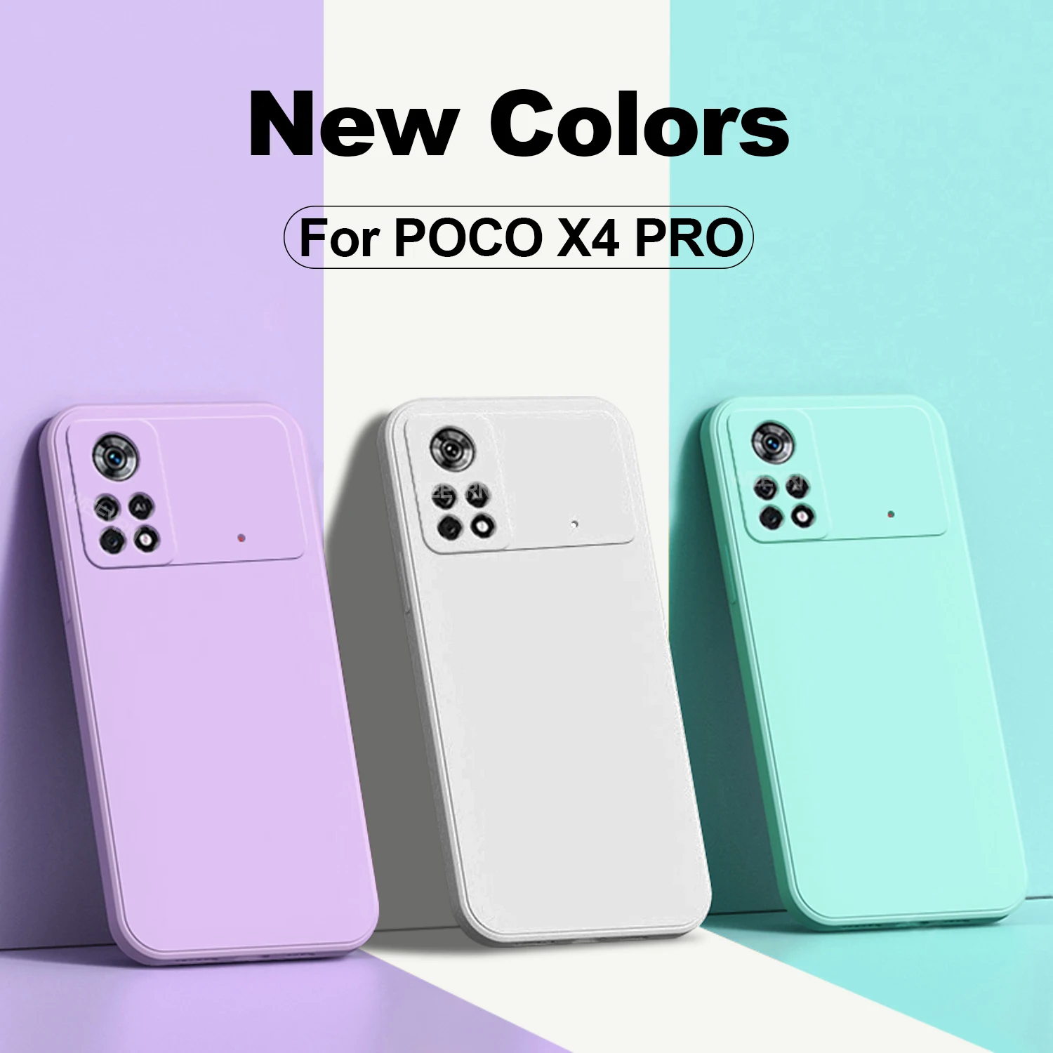 Poco M4 Pro 4G Case Square Liquid Silicone Soft Case For Xiaomi Poco M4 X4 X5 Pro 5G Poco X3 F3 X3 NFC Camera Protection Cover