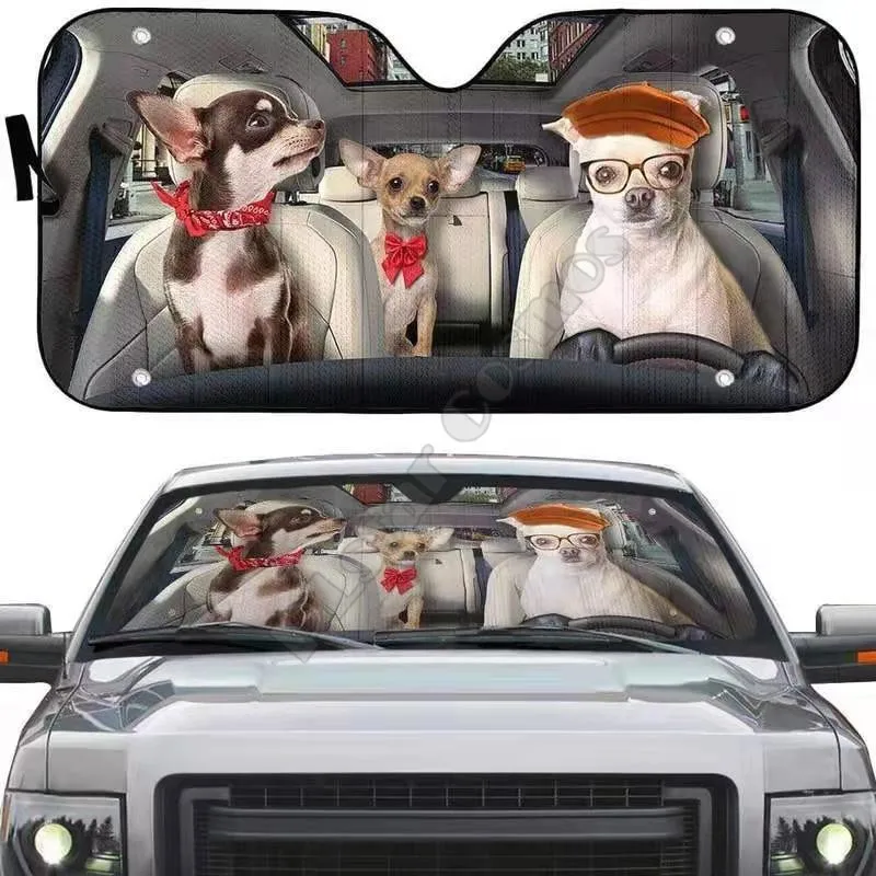 Cavalier King Charles/Doberman 3D Printed Car sunshade Auto Sun Shade for Car Truck Decor Windshield Sunshade,Blocks UV Rays Sun